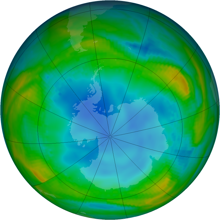 Antarctic ozone map for 27 July 1987